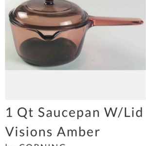 "Visions Amber" Glass Cookware by Corning